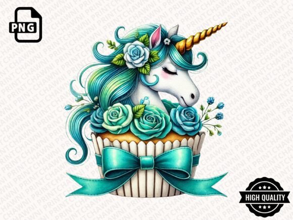 Download Watercolor Unicorn Cupcake Clipart PNG - Art Collection