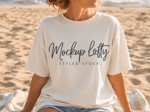 Download Comfort Colors 1717 Ivory T-shirt Mockup - Mockup Collection