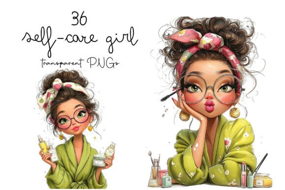 Download Quirky Self-Care Fashion Girl Clipart - Art Collection