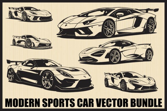 Download Modern Sports Car Clipart Bundle - Art Collection