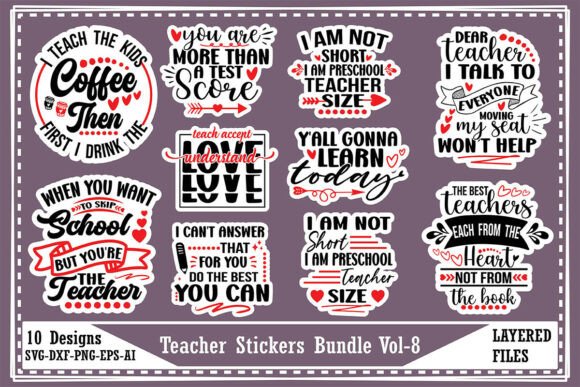 Download Teacher Stickers Bundle Vol-8 - Teacher stickers Collection