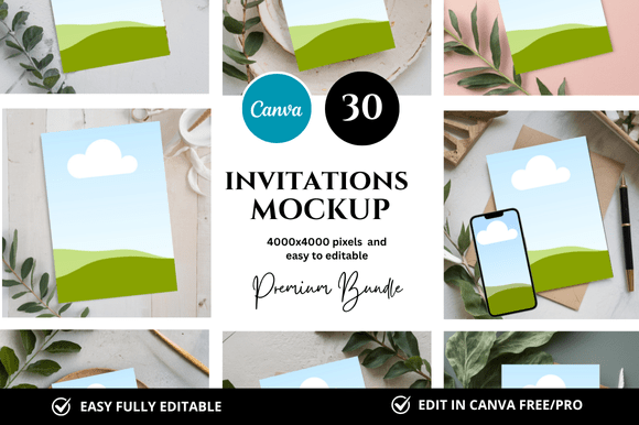 Download 30 Invitation Canva Mockup - Mockup Collection