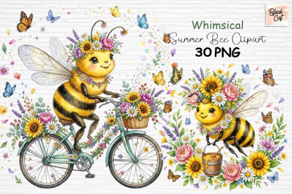 Download Whimsical Summer Bee Clipart PNG - Art Collection