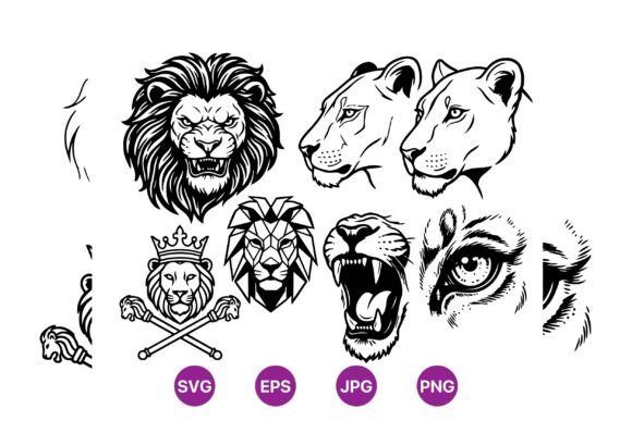 Download Lion Head SVG Clipart Collection - Art Collection