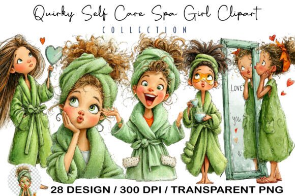 Download Quirky Self Care Spa Girl Clipart - Art Collection