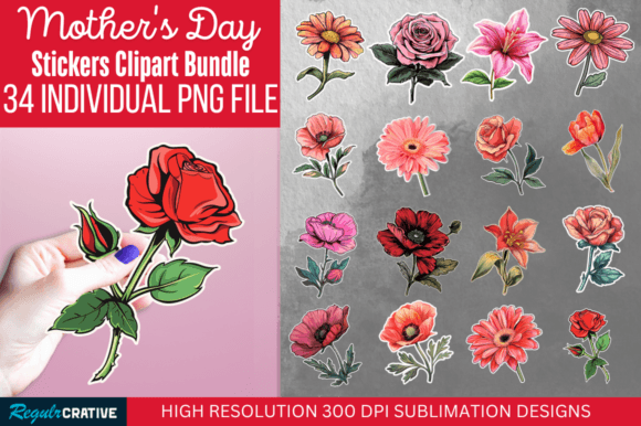 Download Mother's Day Flower Sticker Clipart - Art Collection