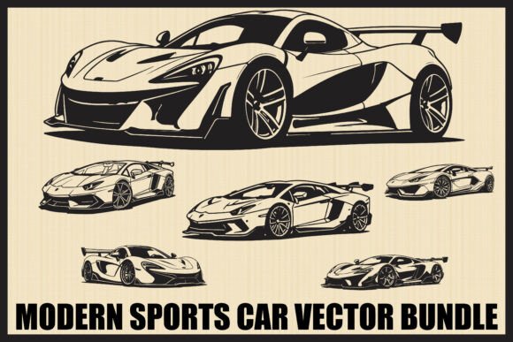 Download Modern Sports Car Clipart Bundle - Art Collection