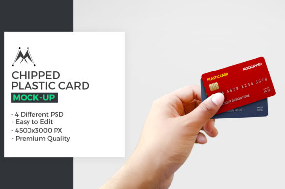Download Chipped Plastic Card in Hand Mockup - Mockup Collection