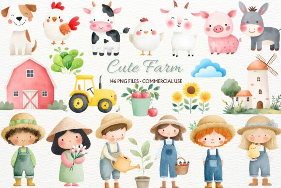 Download Rustic Farm Animals Nursery Clipart PNG - Art Collection