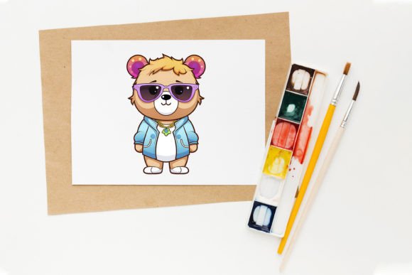 Download Bear with Sunglasses Kawaii PNG Clipart - Art Collection