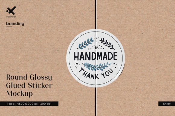 Download Round Glossy Glued Sticker Mockup - Mockup Collection