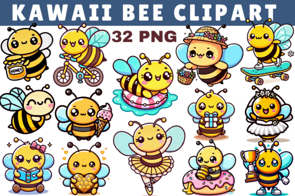 Download Kawaii Bee Adventure Cliparts Colored - Art Collection