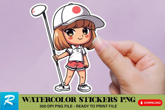 Download Cute Chibi Golf Girl Sticker Clipart PNG - Art Collection