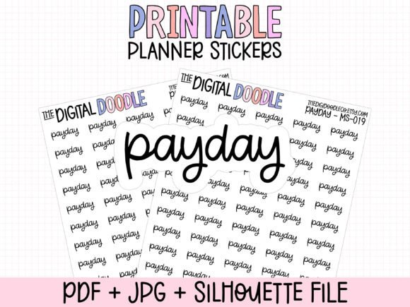 Download Payday Printable Planner Stickers - Planner stickers Collection