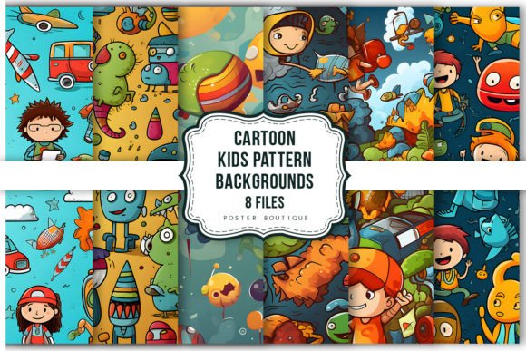 Download Cartoon Kids Pattern Backgrounds Pack - Art Collection