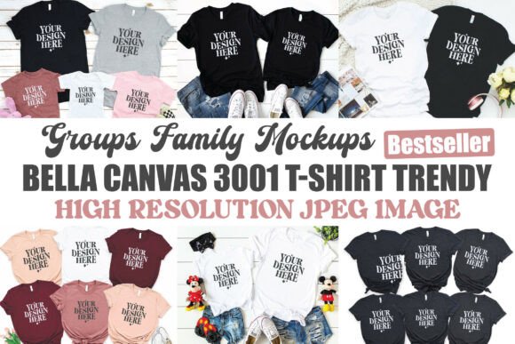 Download Bella Canvas 3001 Family Mockup Bundle - Mockup Collection
