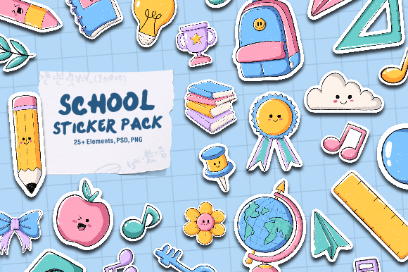 Download Cute School Sticker Pack - Sticker pack Collection
