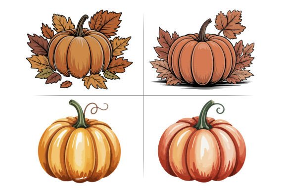 Download Fall Pumpkins Autumn Clipart Design Pack - Art Collection