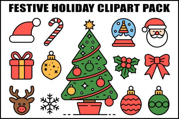 Download Festive Holiday Clipart Pack - Art Collection