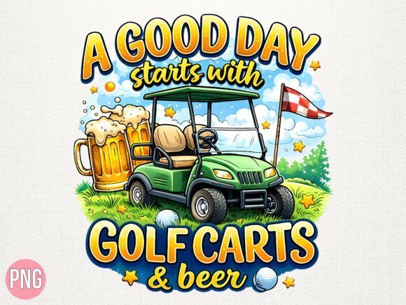 Download Golf Carts and Beer Summer Design PNG - Art Collection