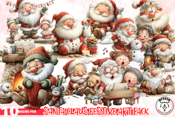 Download Santa Claus Festive Art Pack PNG - Art Collection