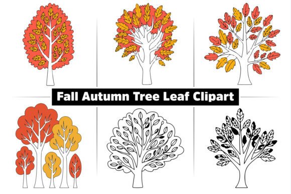 Download Fall Autumn Tree Leaf Clipart Design Set - Art Collection