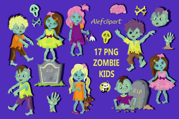 Download Zombie Kids Digital Clip Art - Art Collection