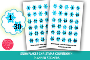 Download Snowflakes Christmas Countdown Planner Stickers - Planner stickers Collection