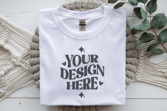 Download Gildan 5000 Flat Lay White Tshirt Mockup - Mockup Collection