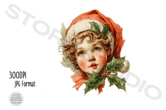 Download Vintage Christmas Child Clipart Set - Art Collection