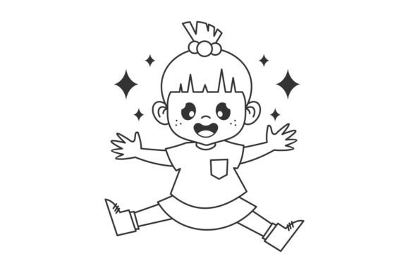 Download Vector Illustration of Cartoon Kids Jump - Art Collection