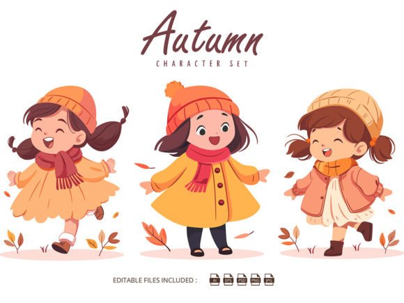 Download Autumn Cartoon Children Set Illustration - Art Collection