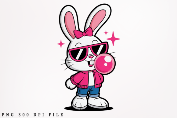 Download Cute Trendy Easter Bunny PNG Clipart Des - Art Collection