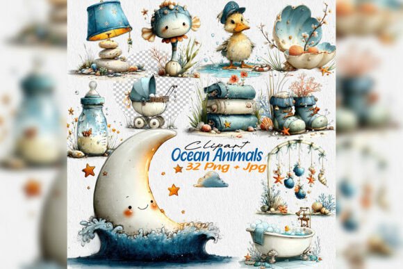 Download Baby Ocean Nursery Clipart Set - Art Collection