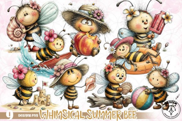 Download Whimsical Summer Bee Clipart PNG - Art Collection