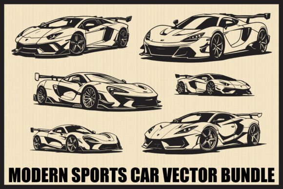 Download Modern Sports Car Clipart Bundle - Art Collection