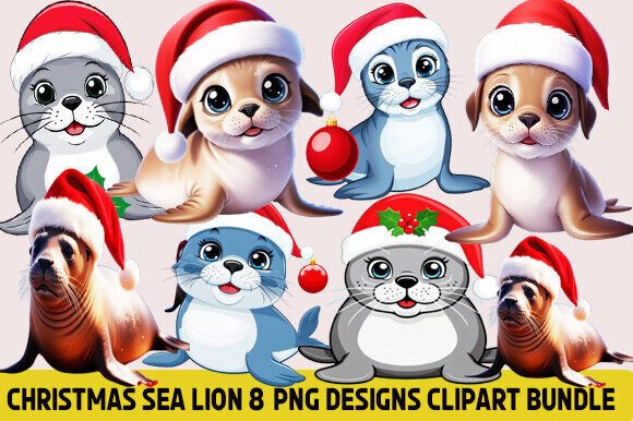 Download Christmas Sea Lion Designs Clipart Png - Art Collection