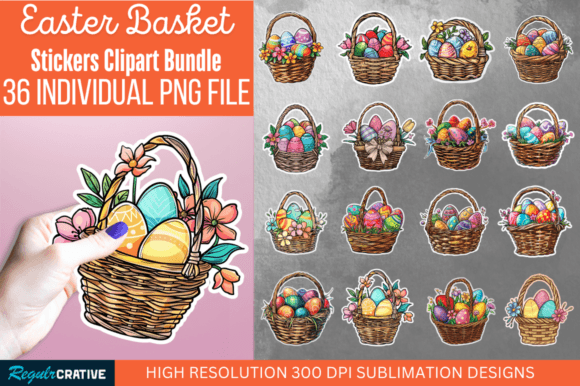 Download Easter Basket Sticker Clipart Bundle - Art Collection