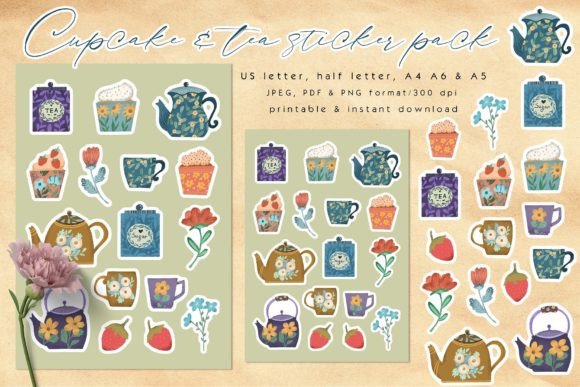 Download Cupcake &amp; Tea Sticker Pack - Sticker pack Collection