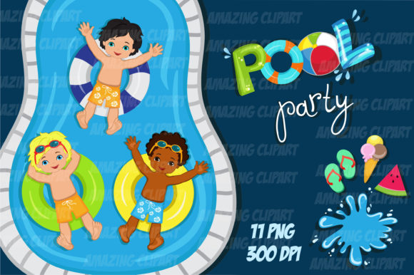 Download Pool Party Clipart Boys. - Art Collection