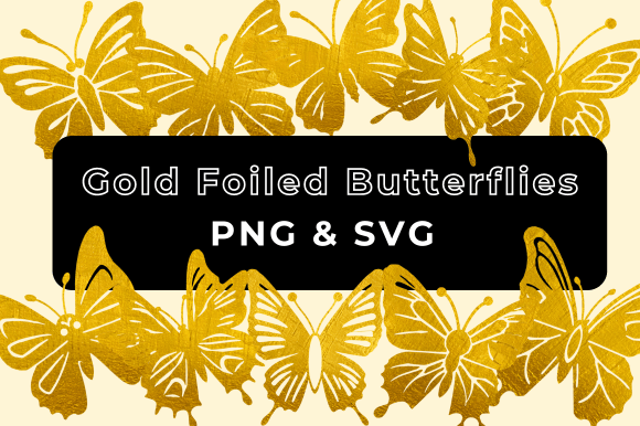 Download Gold Foiled Butterflies Clipart - Art Collection