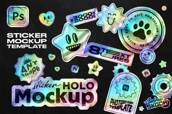 Download Holographic Sticker Mockup - Mockup Collection