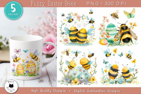 Download Cute Floral Bees Clipart | Spring PNG - Art Collection