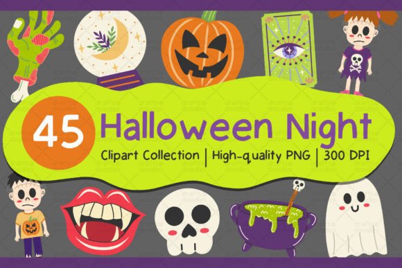 Download Halloween Night Clipart Set - Art Collection