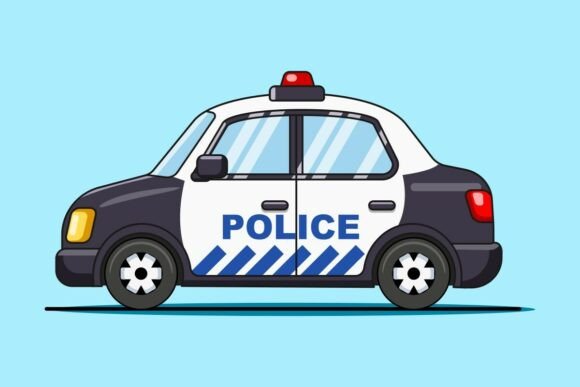 Download Cartoon Police Car Vector Illustration - Art Collection