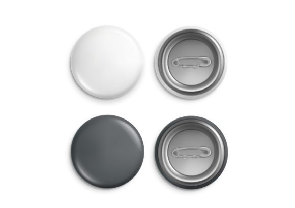 Download Round Badges. White Plastic Badge Mockup - Mockup Collection