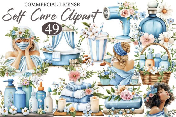 Download Watercolor Self Care Clipart Bundle - Art Collection