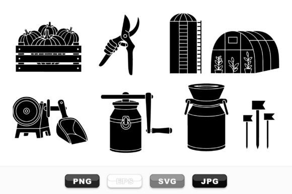 Download Farm Harvest Tools Clipart Set - Art Collection