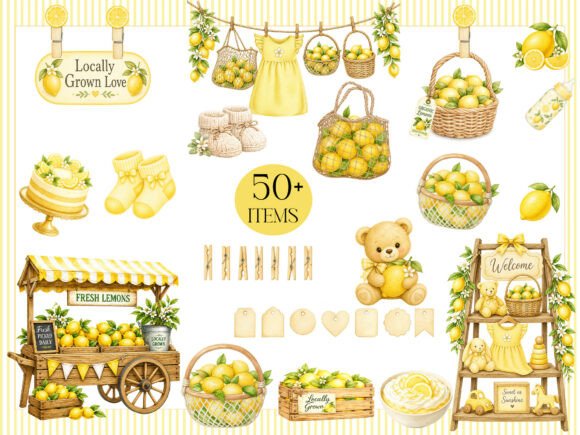 Download Fresh Lemon Baby Shower Clipart - Art Collection