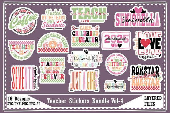 Download Teacher Stickers Bundle Vol-4 - Teacher stickers Collection